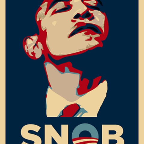 This parody presents President Obama as a snob and elitist.