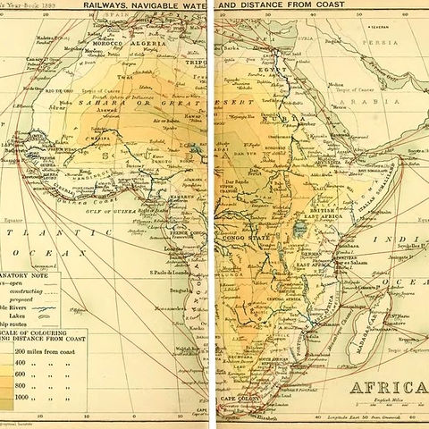 An 1899 map of Africa.
