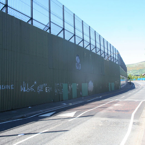 Part of the 'Peace wall' in Belfast.