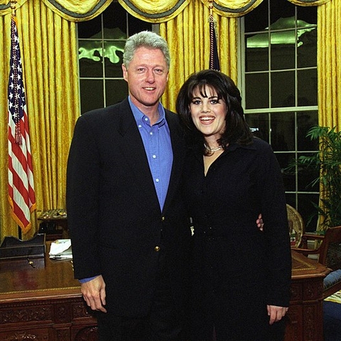 President Bill Clinton with White House intern Monica Lewinsky around 1995.