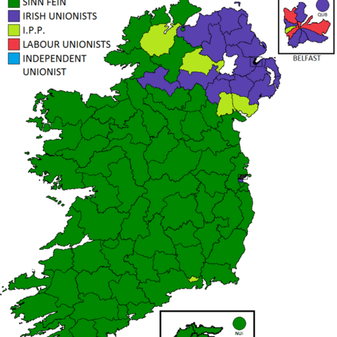 Irish general election results map.