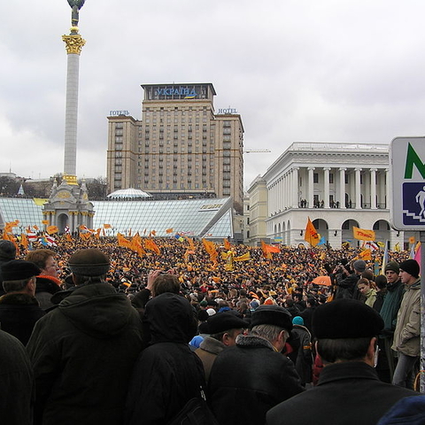 Orange Revolution activists in Kyiv.