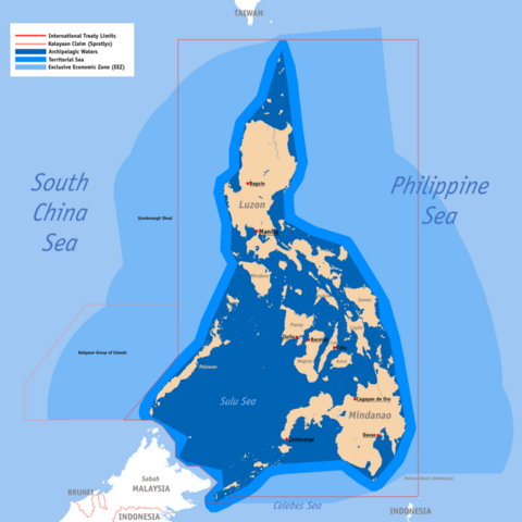 A map of the Philippines' territorial boundaries.