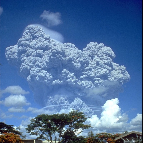 A photograph taken following the Mount Pinatubo eruption in 1991.