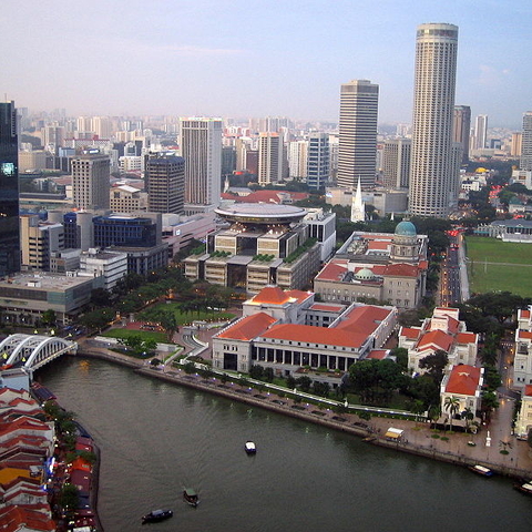 A view of the Singapore River.