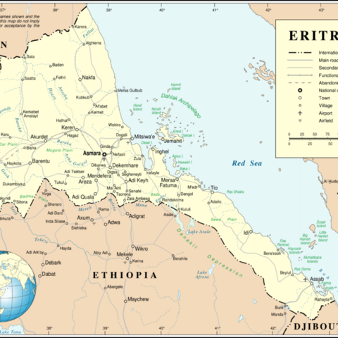 Map of Eritrea.