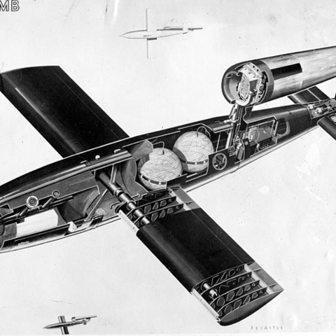 Illustration of a V-1 flying bomb.