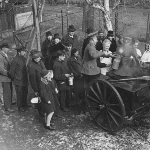The German Army feeding the poor in 1931 Berlin.