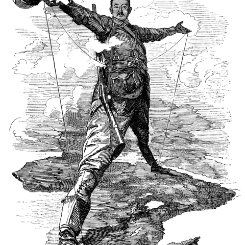 An 1892 caricature of Cecil Rhodes.