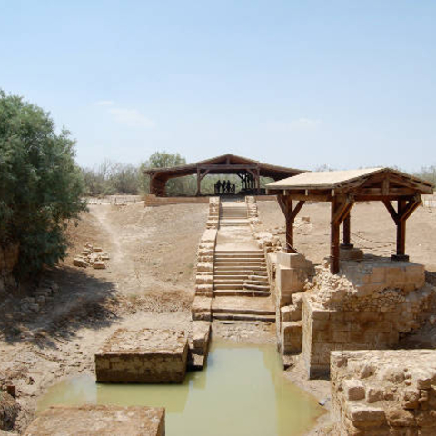 The remnants of a Byzantine chapel built on the Jordan River.