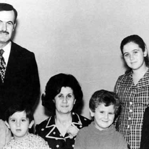 President Hafez al-Assad with his family in the early 1970s.