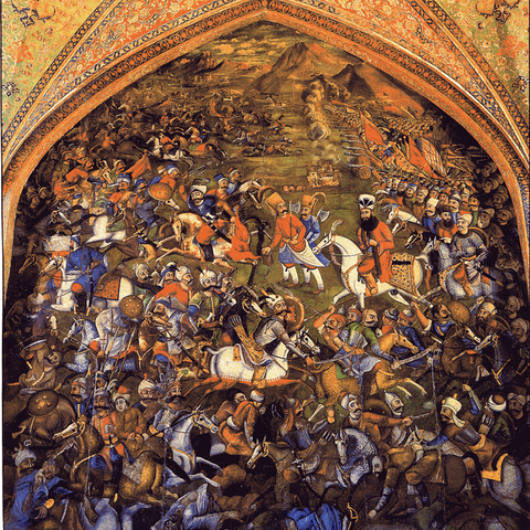 Artwork of the Battle of Chaldiran (1514).