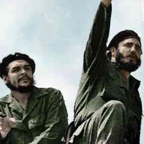 Che Guevara and Fidel Castro during the Cuban Revolution.