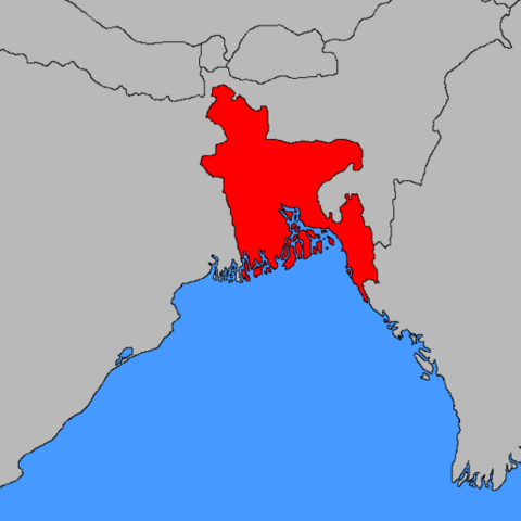 Location of East Pakistan, 1955-1971