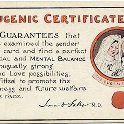 A eugenic certificate from 1924.