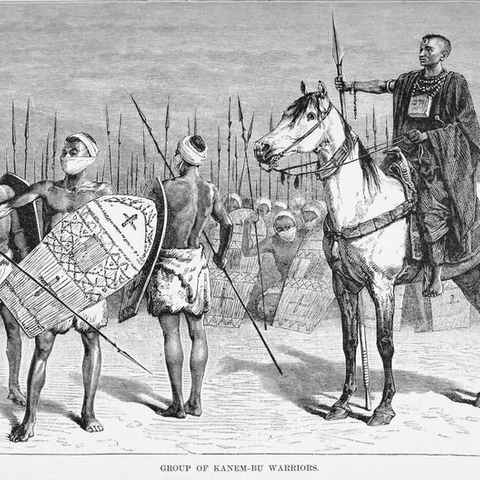 Illustration of Kanem-Bu warriors.