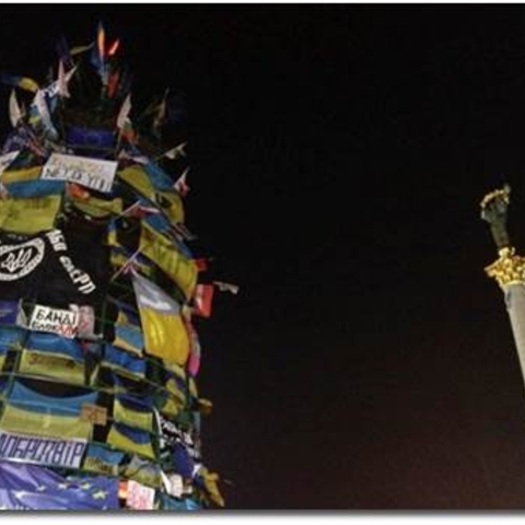 The traditional Maidan New Year's Tree.