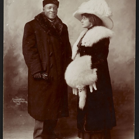 World Heavyweight Boxing Champion Jack Johnson and Etta Terry Duryea.