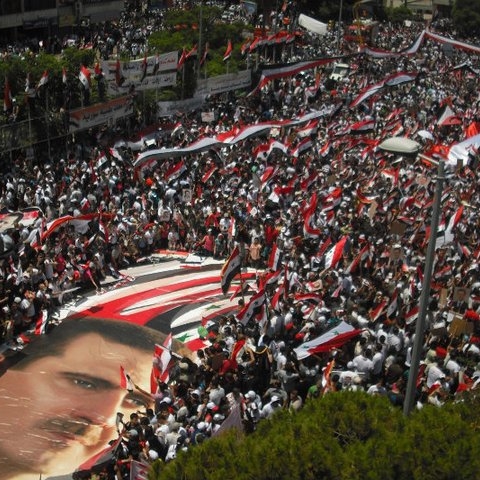 A pro-Assad demonstration in Latakia.