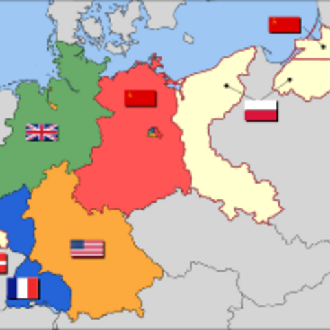 Allied occupation zones in Germany after World War II.