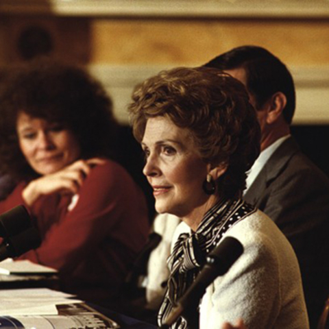 Nancy Reagan hosts the First Lady's conference on drug abuse at the White House, 1985.