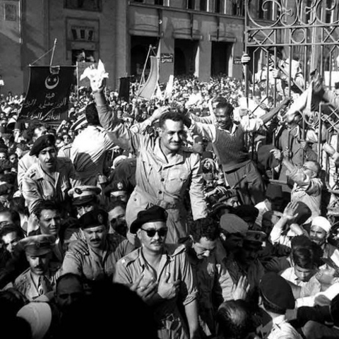 Nasser and supporters in Alexandria.