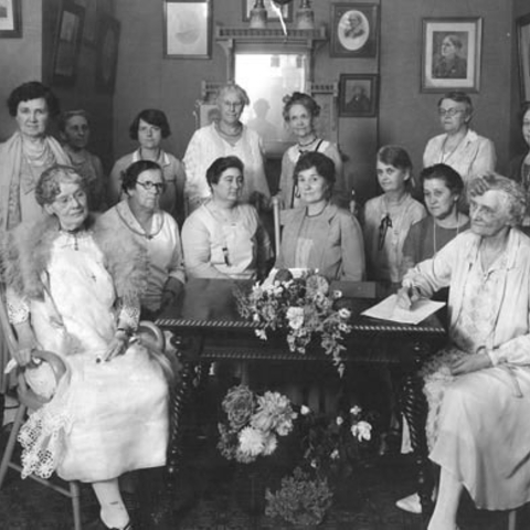 Members at a Women's Christian Temperance Union (WCTU) meeting in 1924.