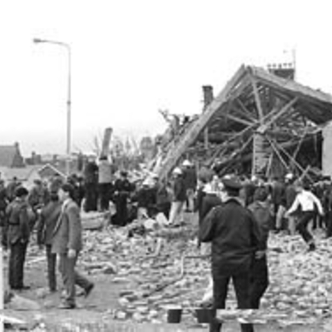 The results of a bombing in Enniskillen, Ireland.