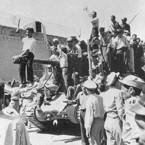 Men in Tehran celebrate the 1953 coup.