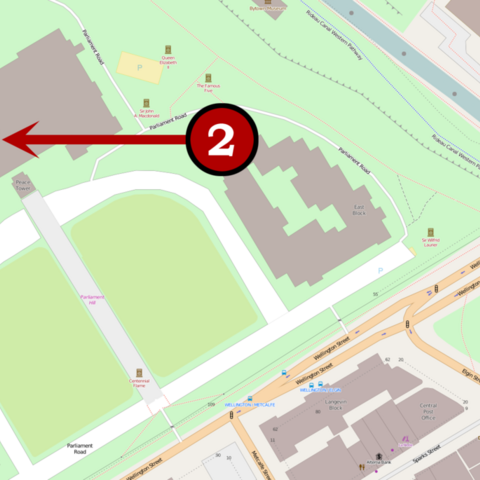 Location of the Ottawa shootings in 2014.