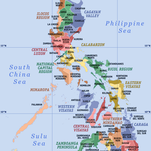 A map of the Philippines.