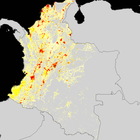 Colombia's population density today.