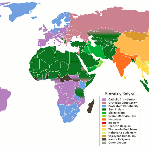 Map of world religions.