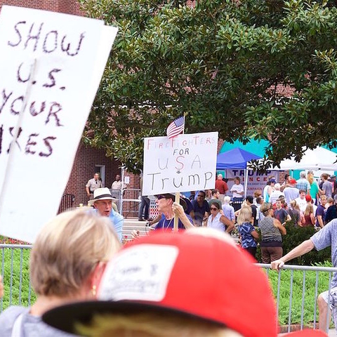 Anti-Trump protest in August 2016.