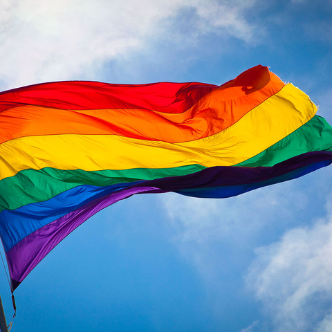 Rainbow flag.