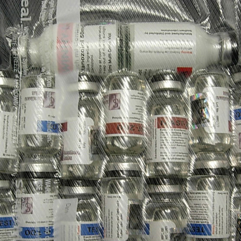 Vials of anabolic steroids used in sport doping.