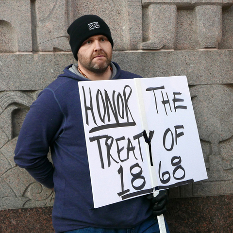 A protester in Washington, D.C. in November 2016.