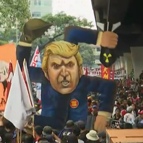 Protesters in Manila.