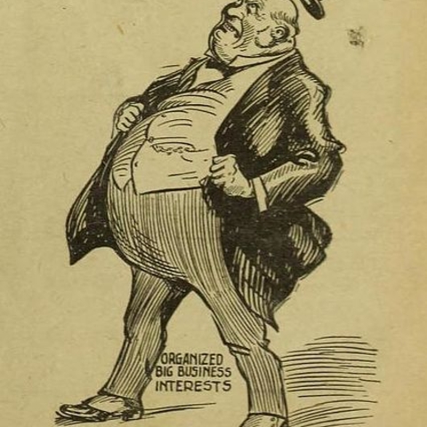 A caricature of a 'fat cat.'