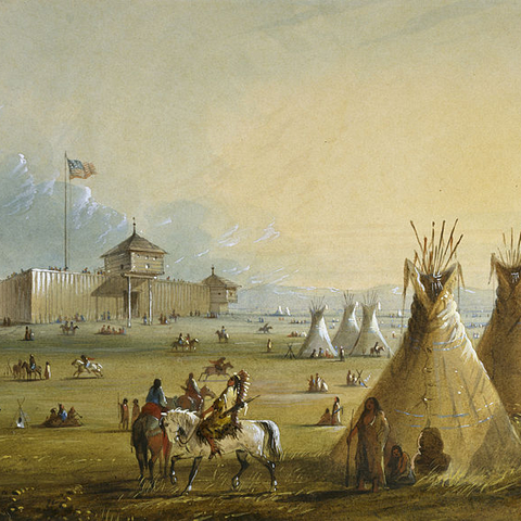 A painting of Fort Laramie.