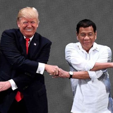 Presidents Duterte and Trump at the 2017 Association of Southeast Asian Nations summit.