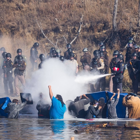 North Dakota police sprayed unarmed protesters with pepper spray in November 2016.