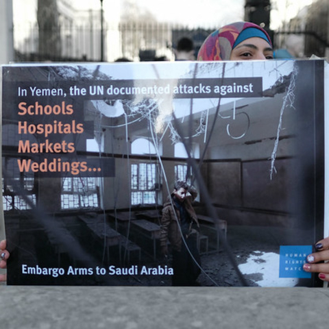 Activists in London’s Trafalgar Square in 2018.