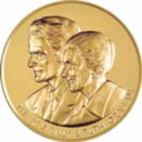 A Congressional Gold Medal given to Billy and Ruth Graham.