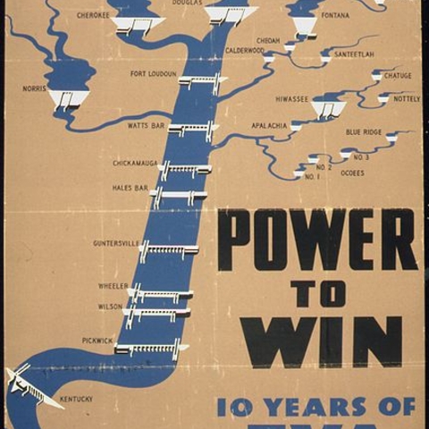 A publicity poster for the Tennessee Valley Authority’s tenth anniversary.