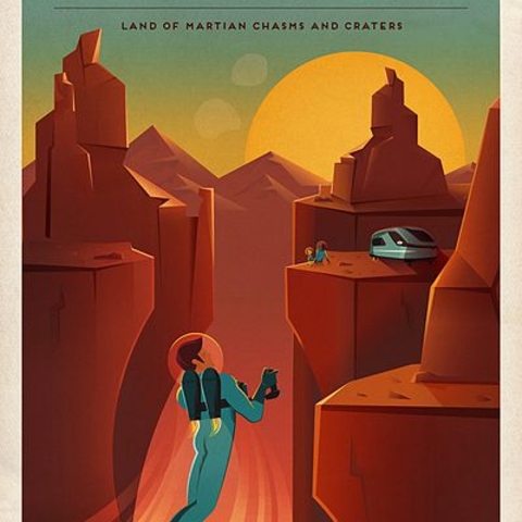 A fictional Mars tourism poster.