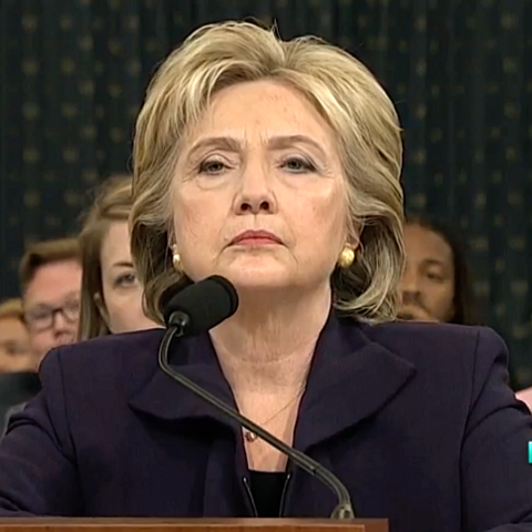 Secretary of State Hilary Clinton testifying before the House Select Committee on Benghazi in 2015.