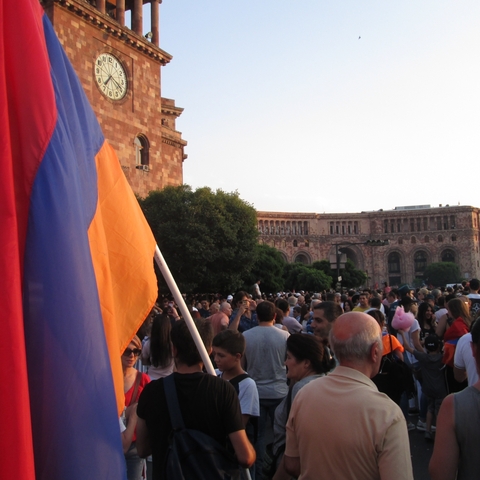 Demonstrations at Republic Square in August 2018.