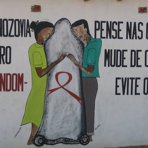 An mural to raise awareness of HIV/AIDS.