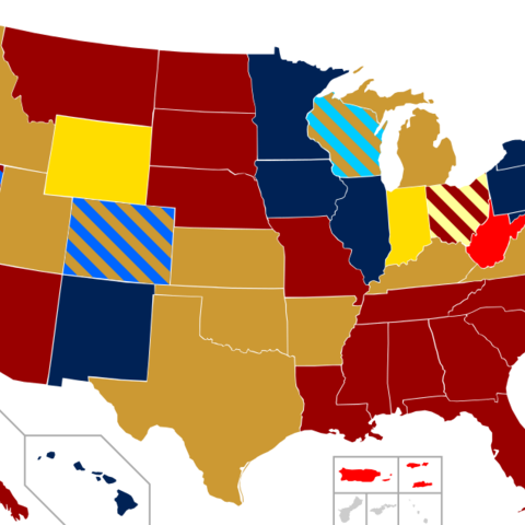 Map illustrating the status of same-sex equality across the country.